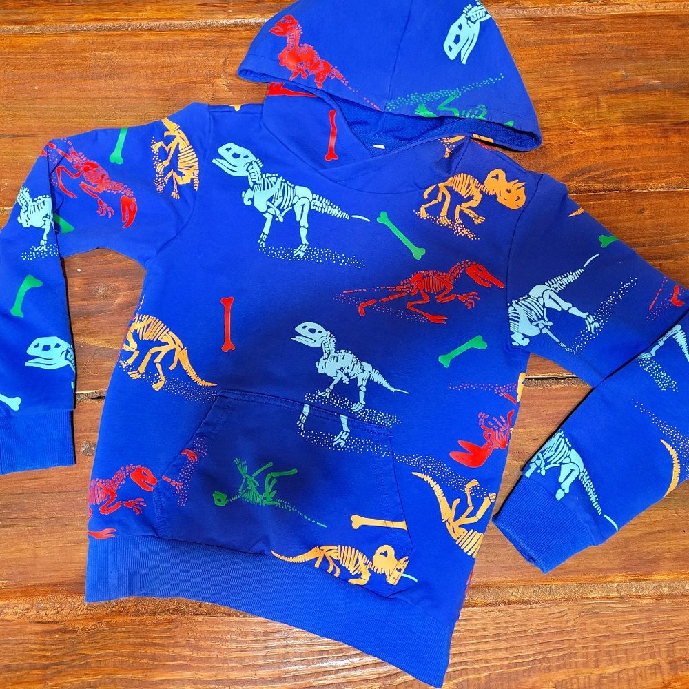 Blue Dinosaur Hoodie - Boys 8